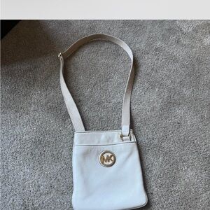 Michael Kors Cream Crossbody Bag with Gold Logo